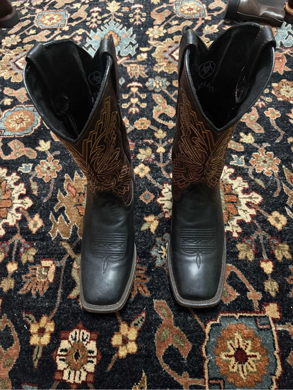 Ariat Black Western Embroidered Leather Boots